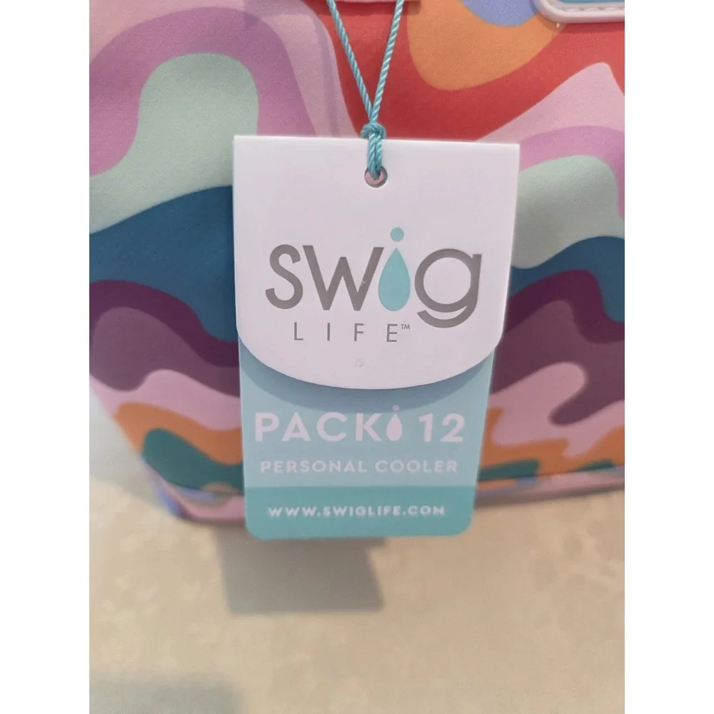 NEW Swig Packi Backpack Sand Art Cooler Bag Insulated Colorful Print Pink